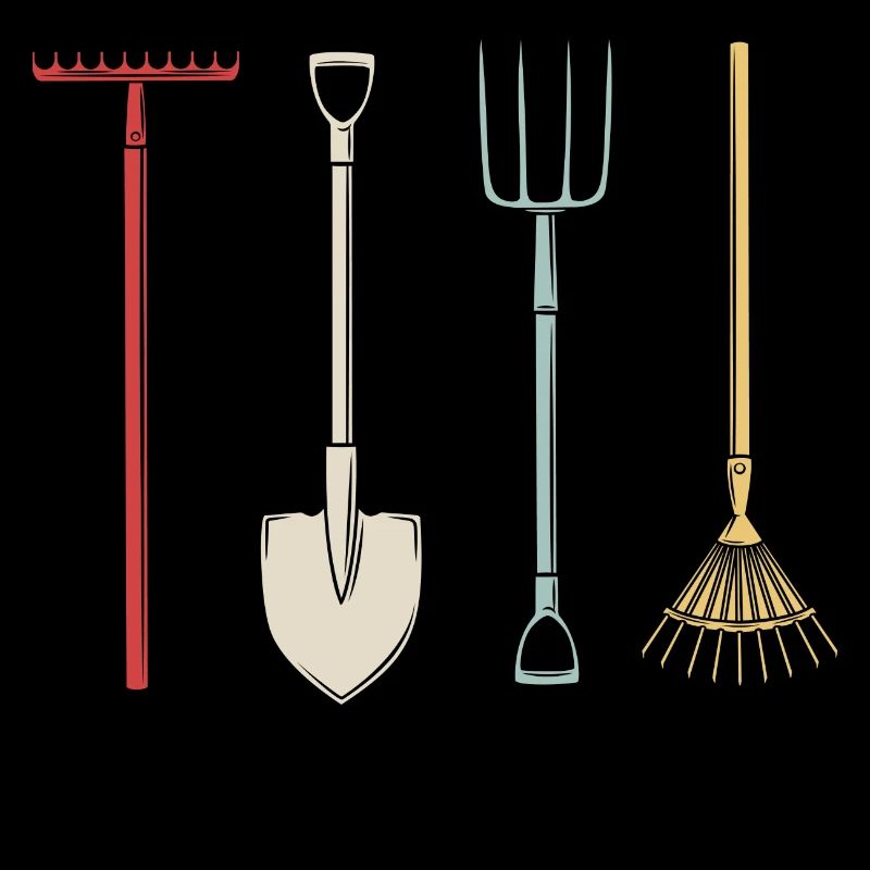 Data Center Rake Tool Funny Farmer Black