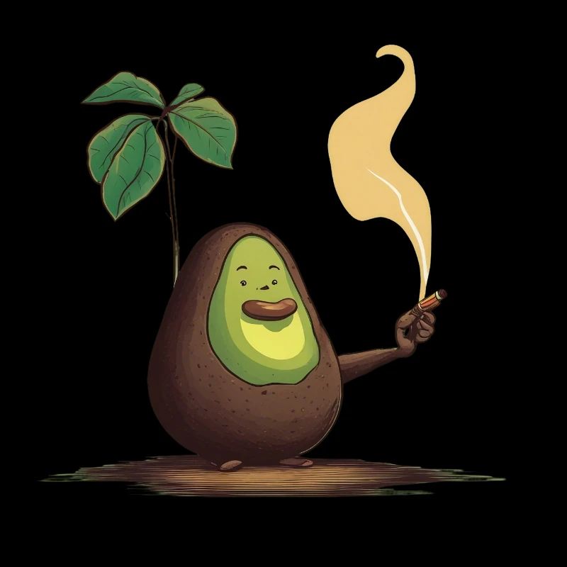 Avocado with cigar