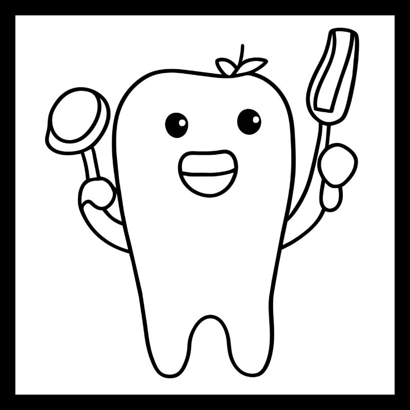 black and white tooth