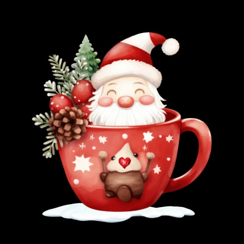 Gnome dans une tasse de Noël