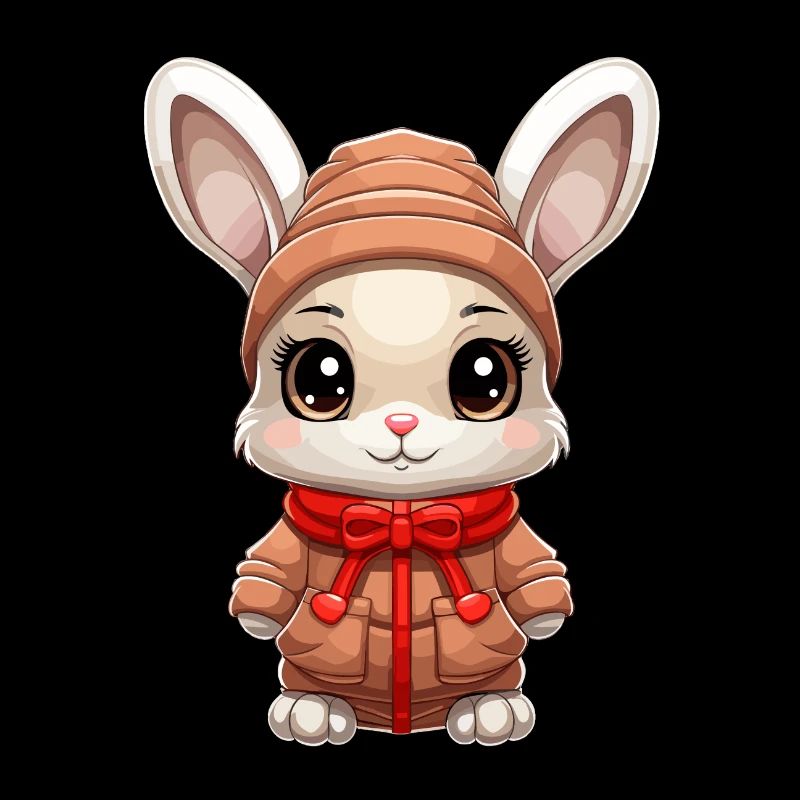 Design de Noël lapin - Style Kawaii