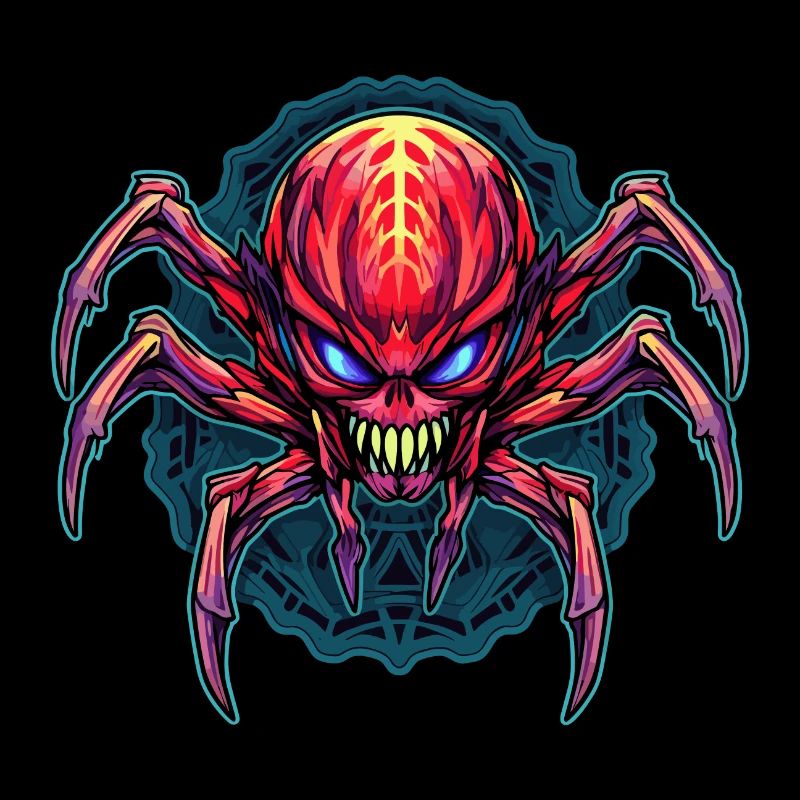 Colorful Abstract Spider Design Arachnids