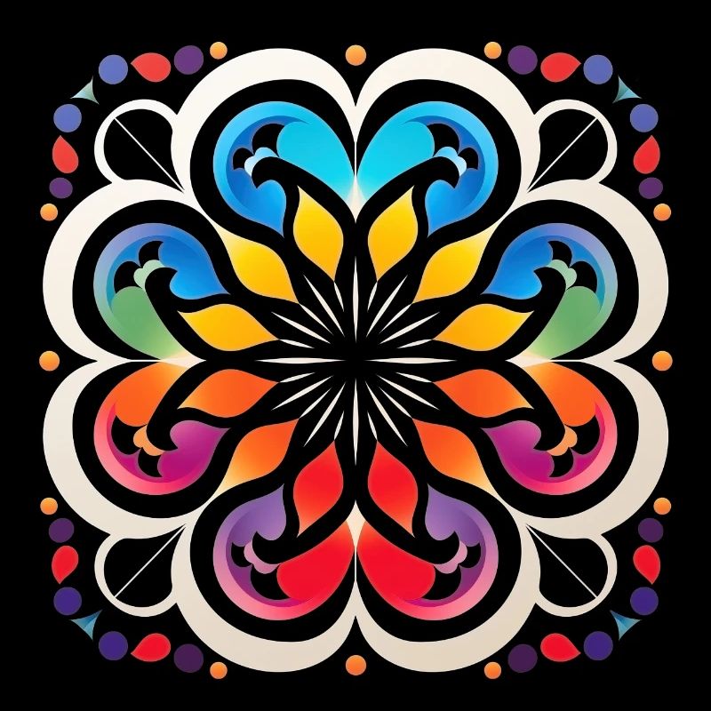 Abstract Floral Splendour: Colorful Dot Art Design