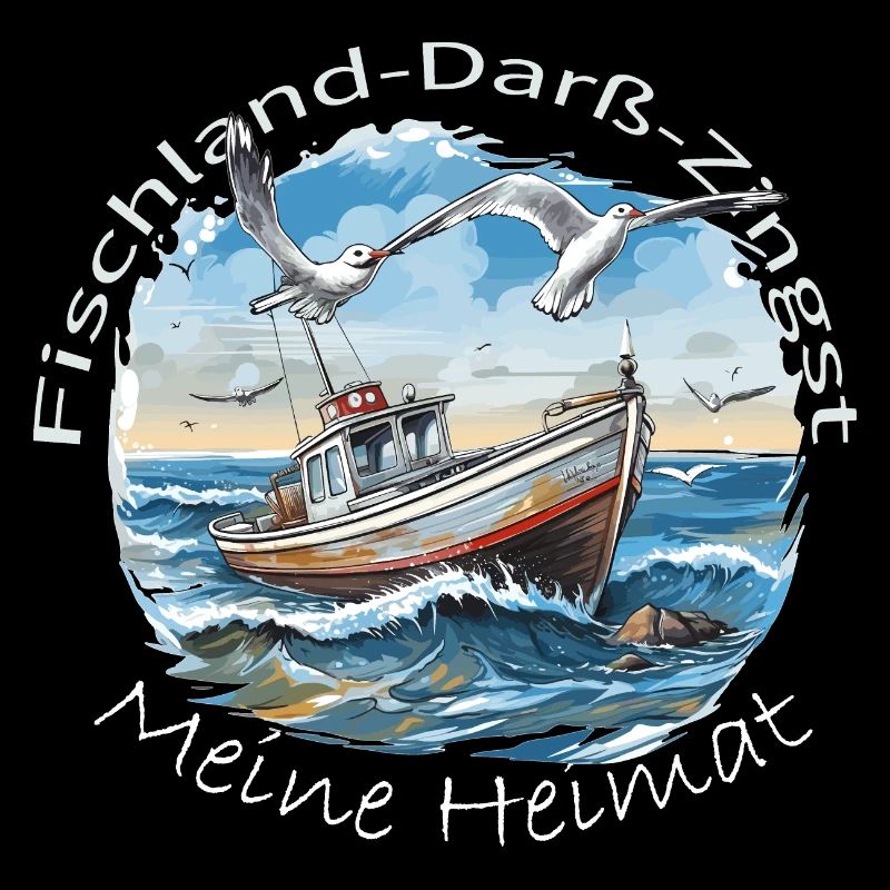 Fischerboot mit Möwen