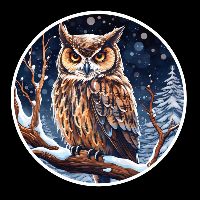 Eagle owl in winter