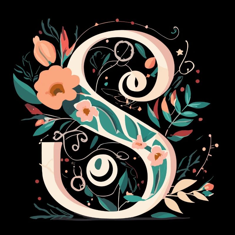 S typographie florale