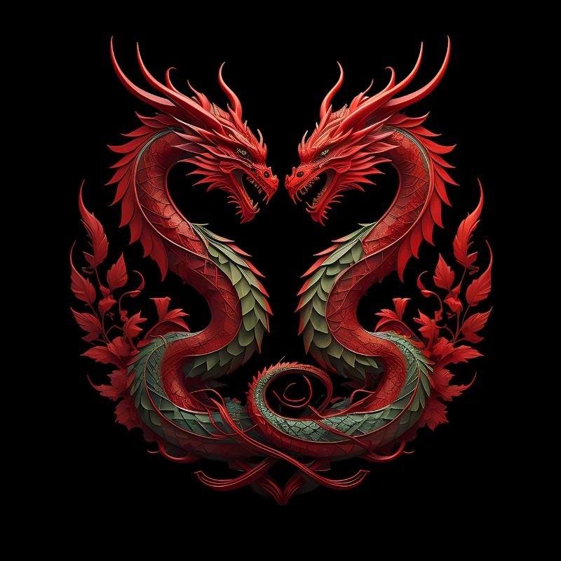 Two Mystical Dragons