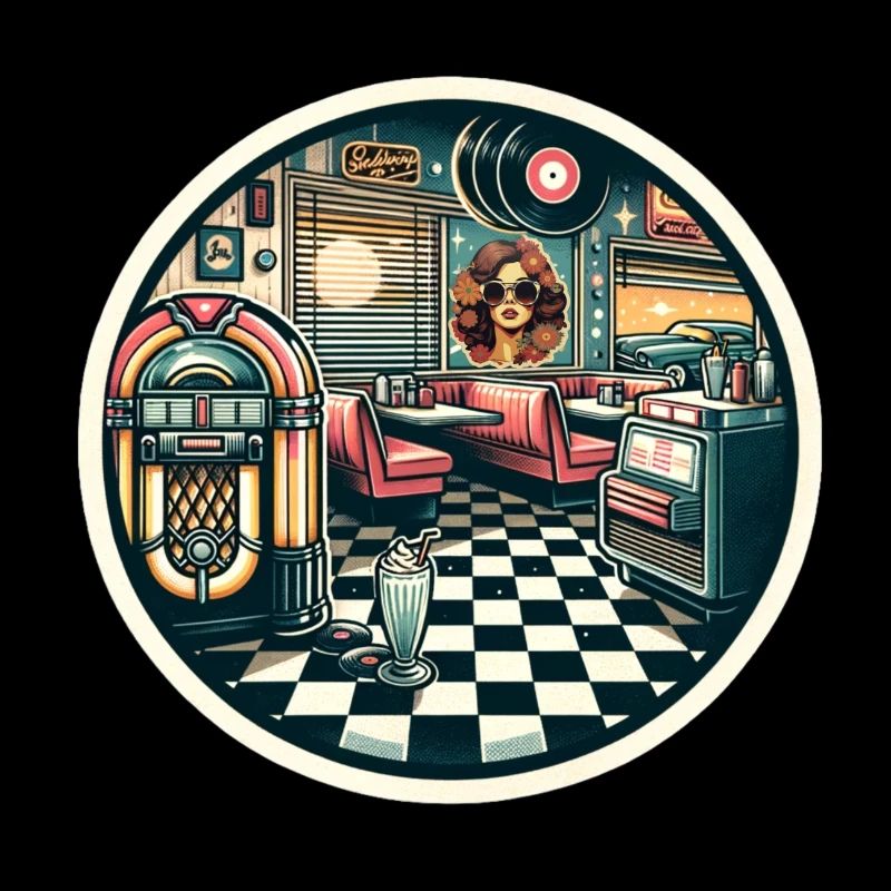 Retro Cafe Sticker