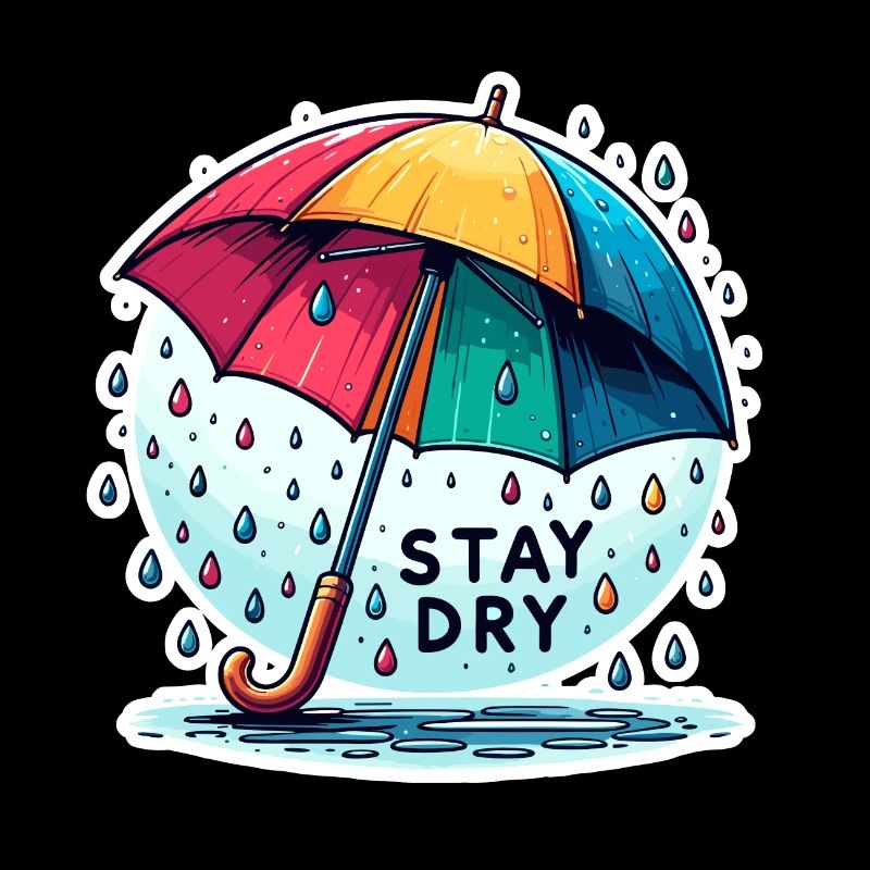 Stay Dry - Regenschirm Illustration