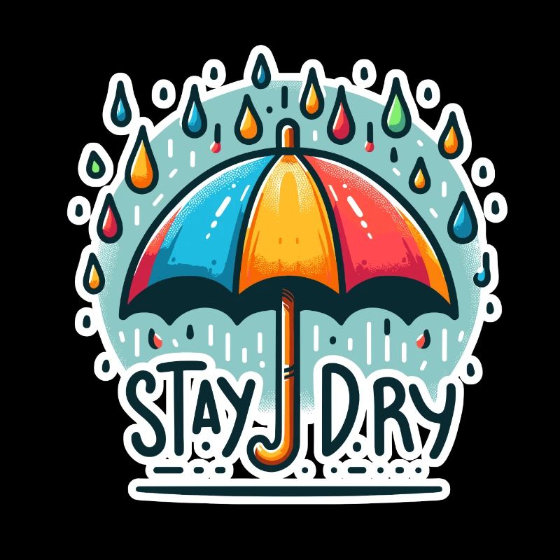 Restez au sec - Illustration de parapluie