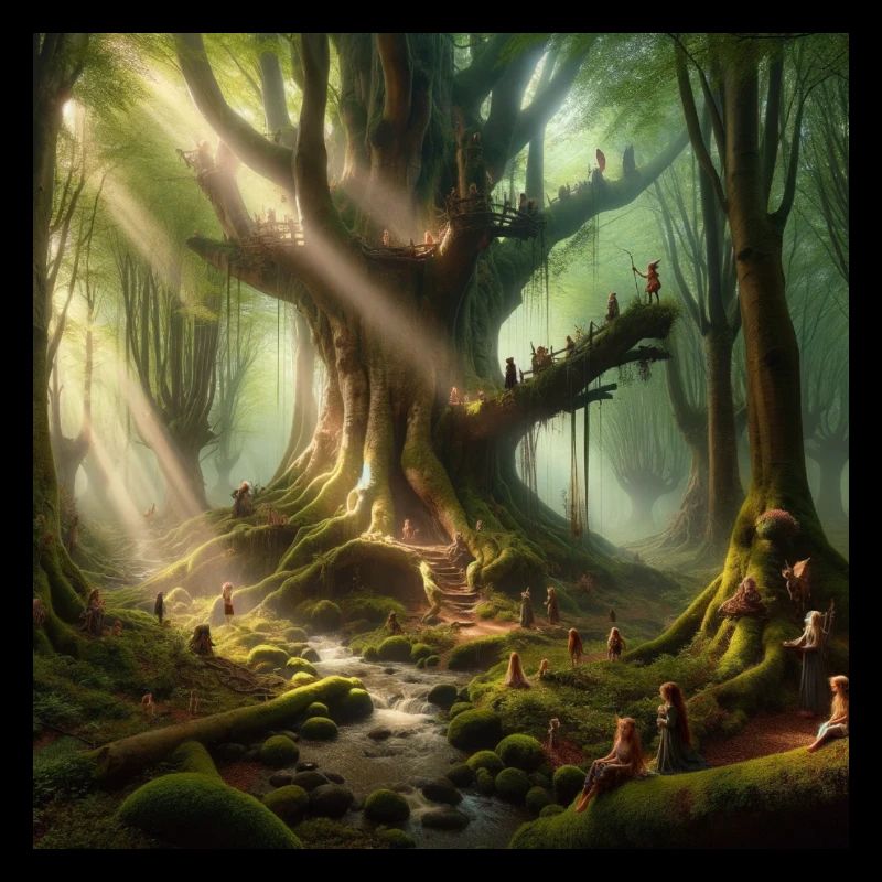 Elfes dans la forêt