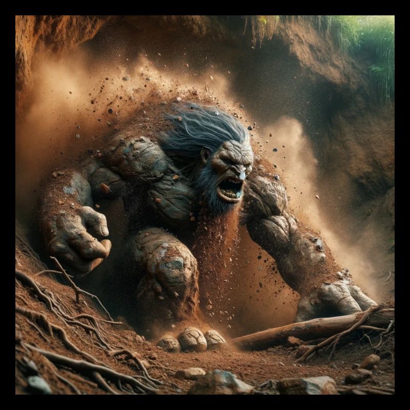 Troll émergeant du sol
