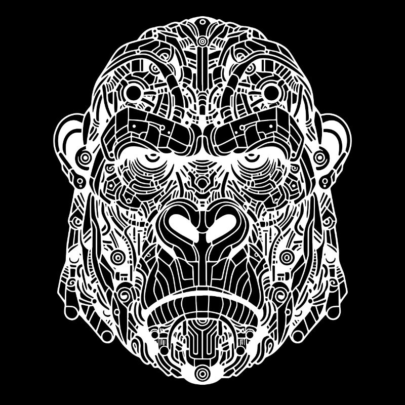 Biomechanical Gorilla - White Design