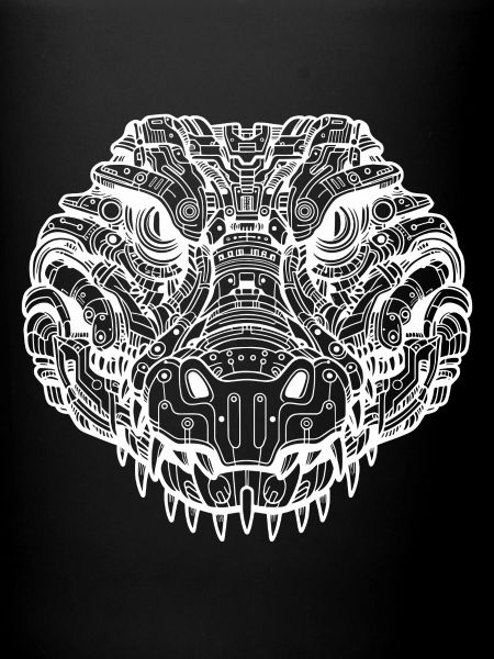 Crocodile biomécanique - Design blanc