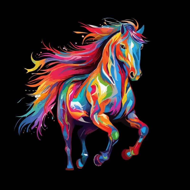 Cheval Couleur Splash Couleur Splash Coloré