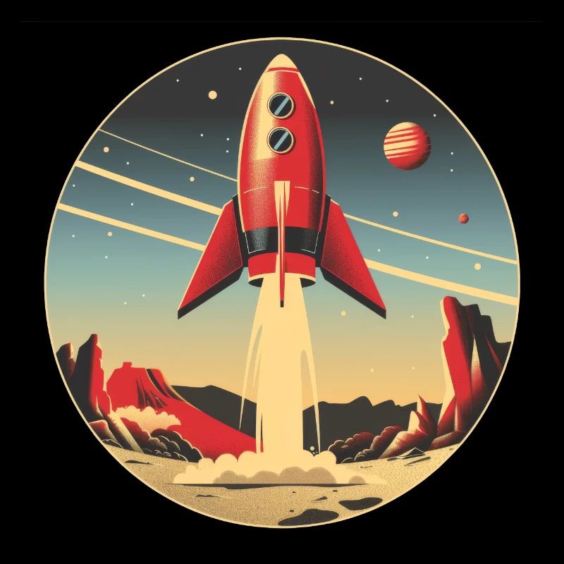 Rakete Start von Planet Erde - Reise zum Mars