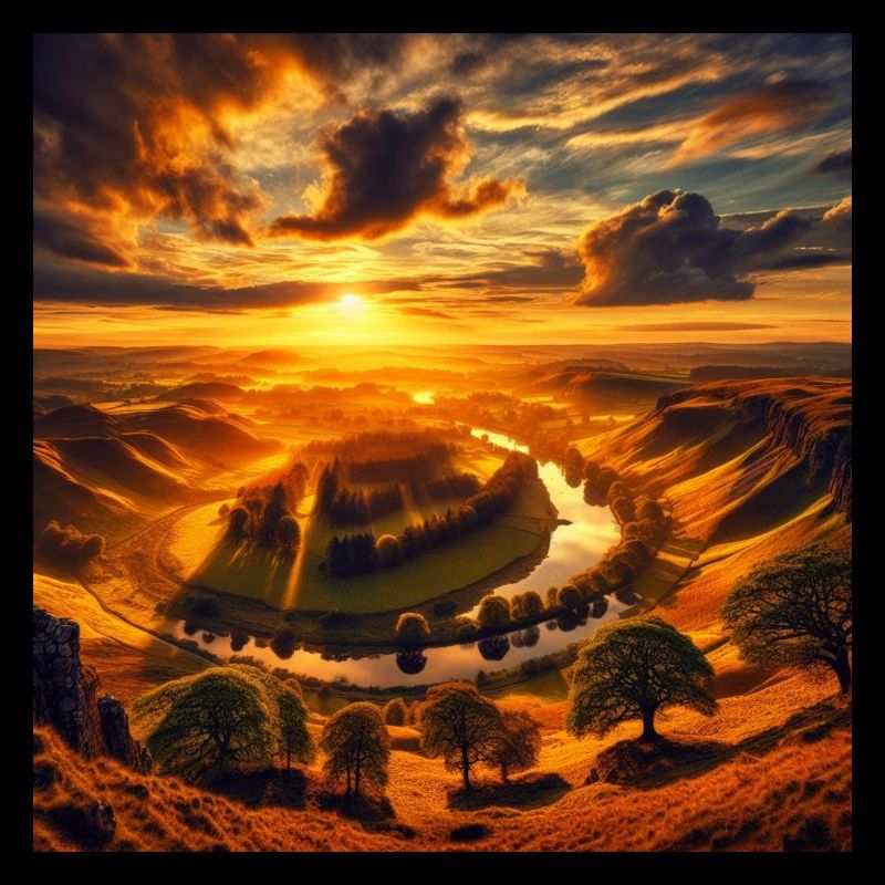 paysage couché de soleil