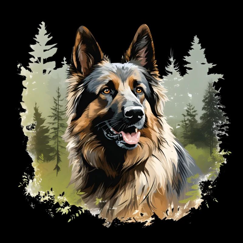 Deutscher Schäferhund im Wald