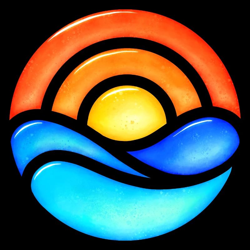 Verre rétro coucher de soleil