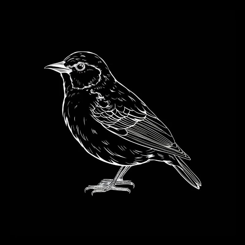 Oiseau, noir et blanc