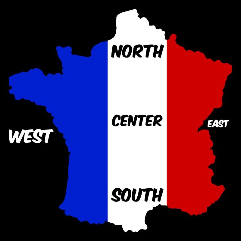 France blue, white and red and cardinal points