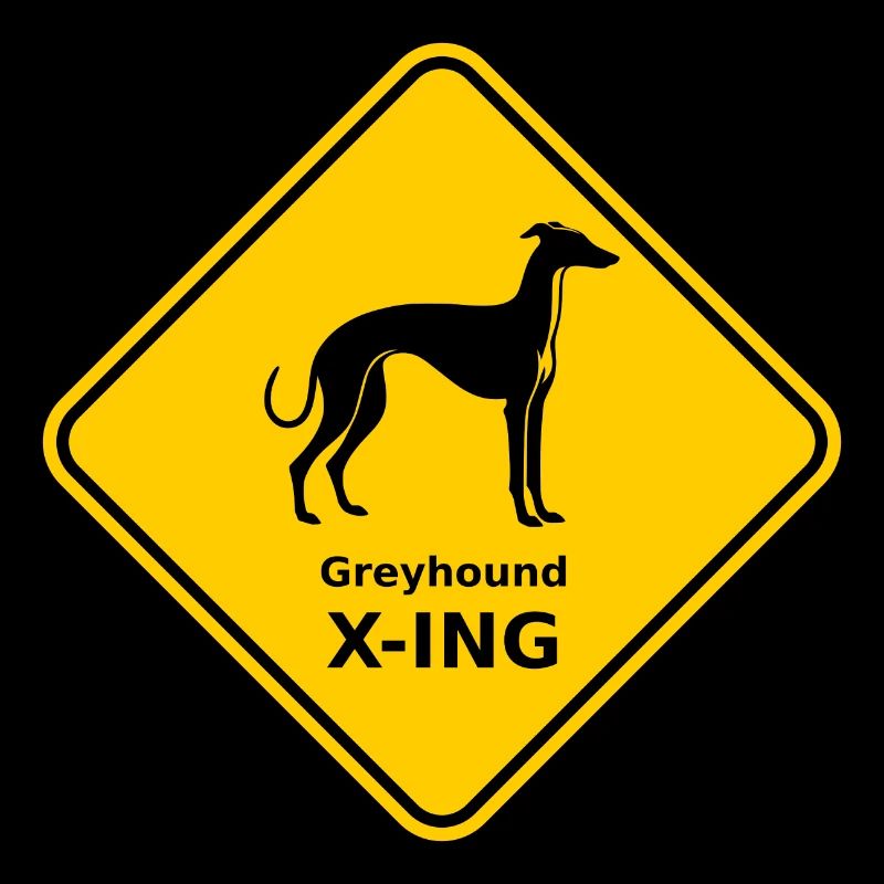 Schild "Greyhound X-ING"