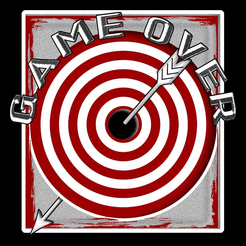 game over Arrow Disc Dart Card