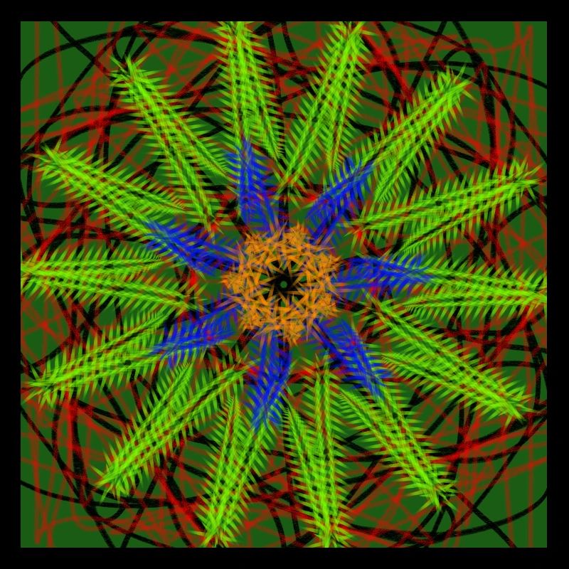 Vert Bleu Étoile abstraite