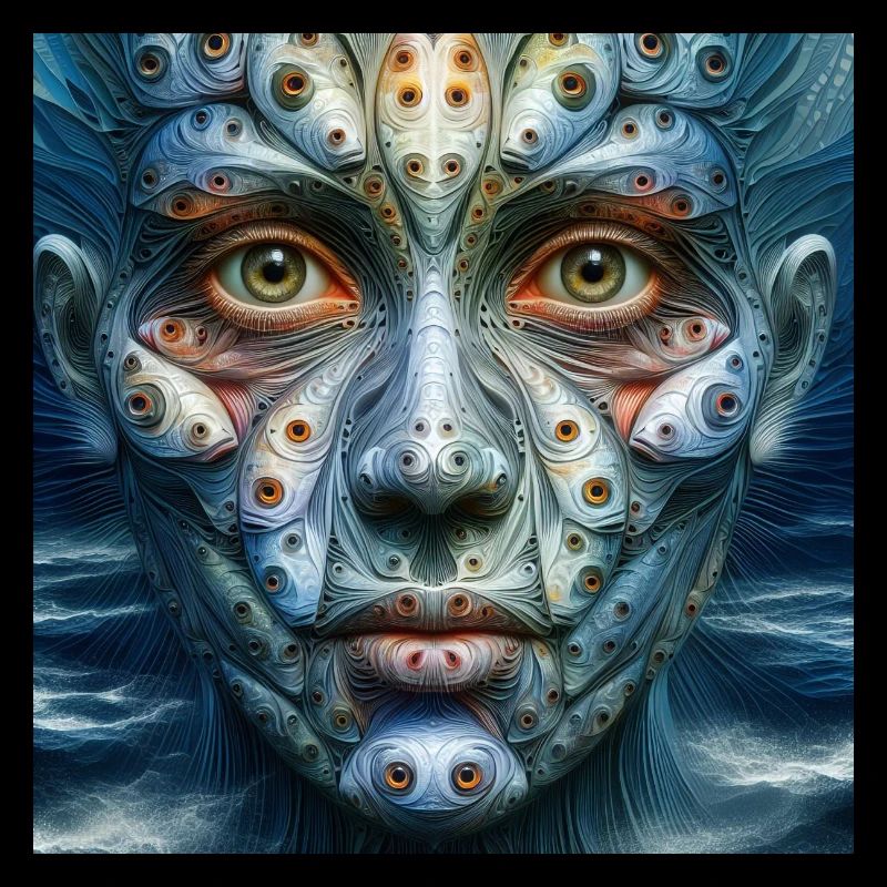 Visage avec des yeux de poisson