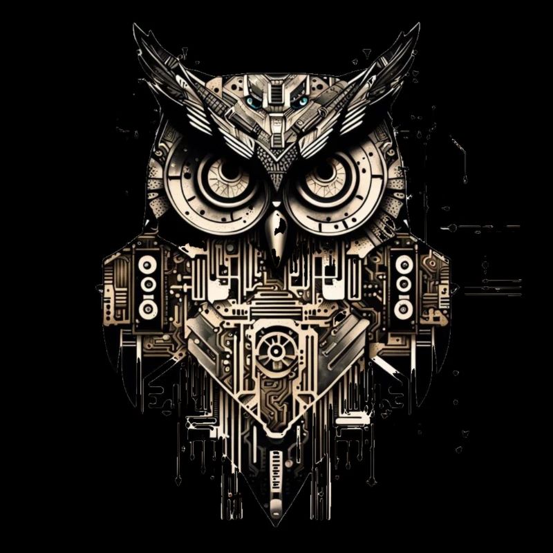 Geometrische Eule, Eulenkopf,