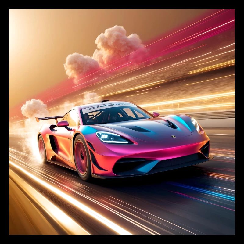 A sleek lowpoly 3D car model Une voiture de course