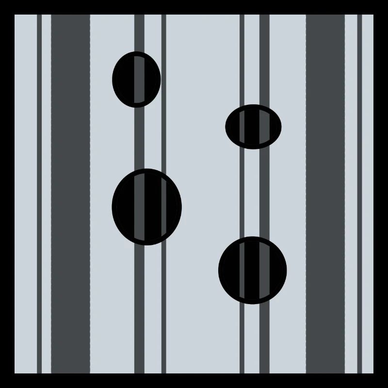 vertical lines and black circles on a gray background