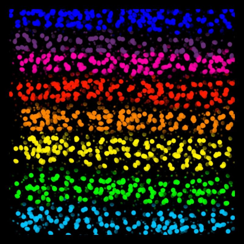 Punktstreifen in Regenbogenfarbe