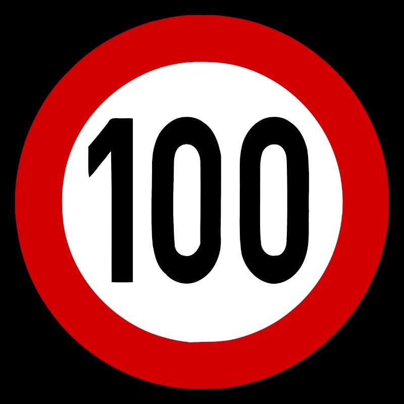 Geschwindigkeitsszeichen TempoLimit 100 Schild