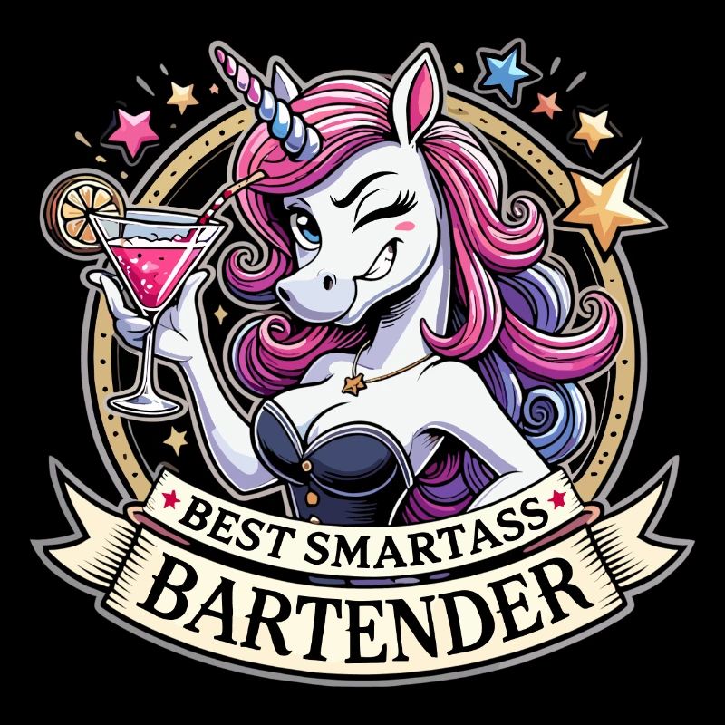 Bartender Barmaid Unicorn Funny Gift
