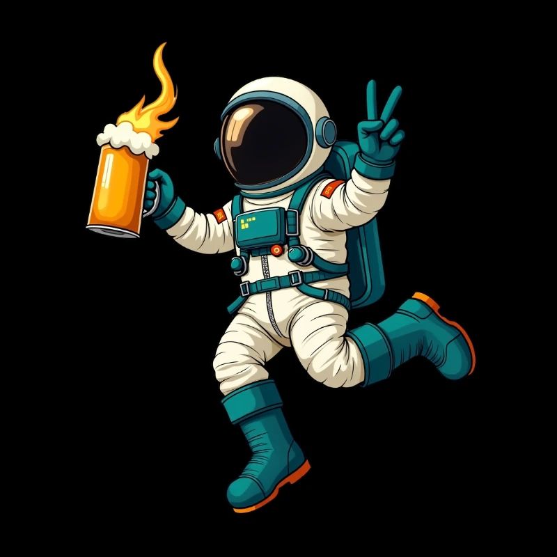 Astronaut mit Bier