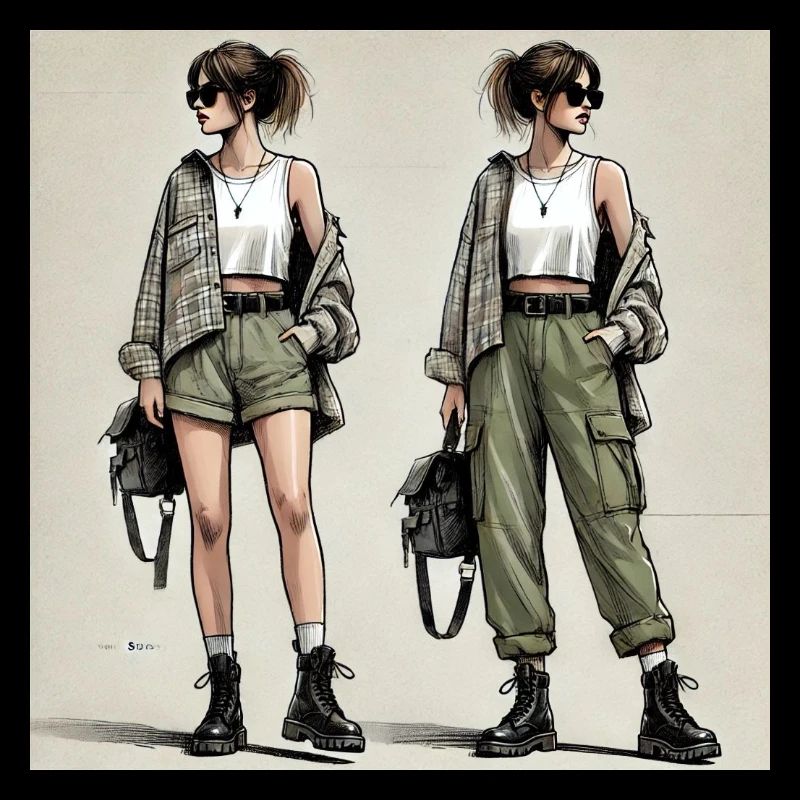 Tactical Style Cargo Pants & Combat Boots Fashio