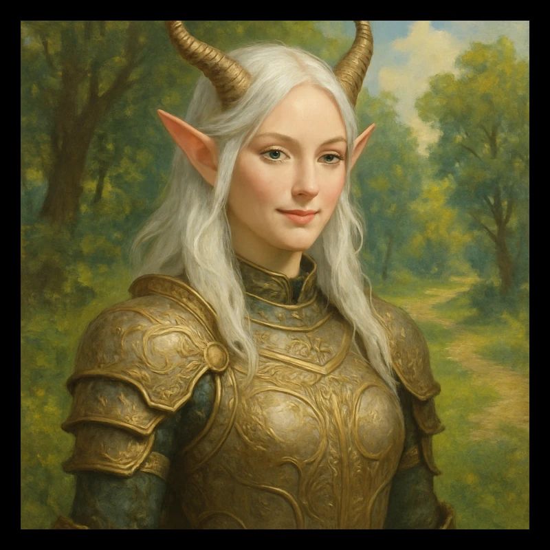 Elven warrior in the sun-drenched forest