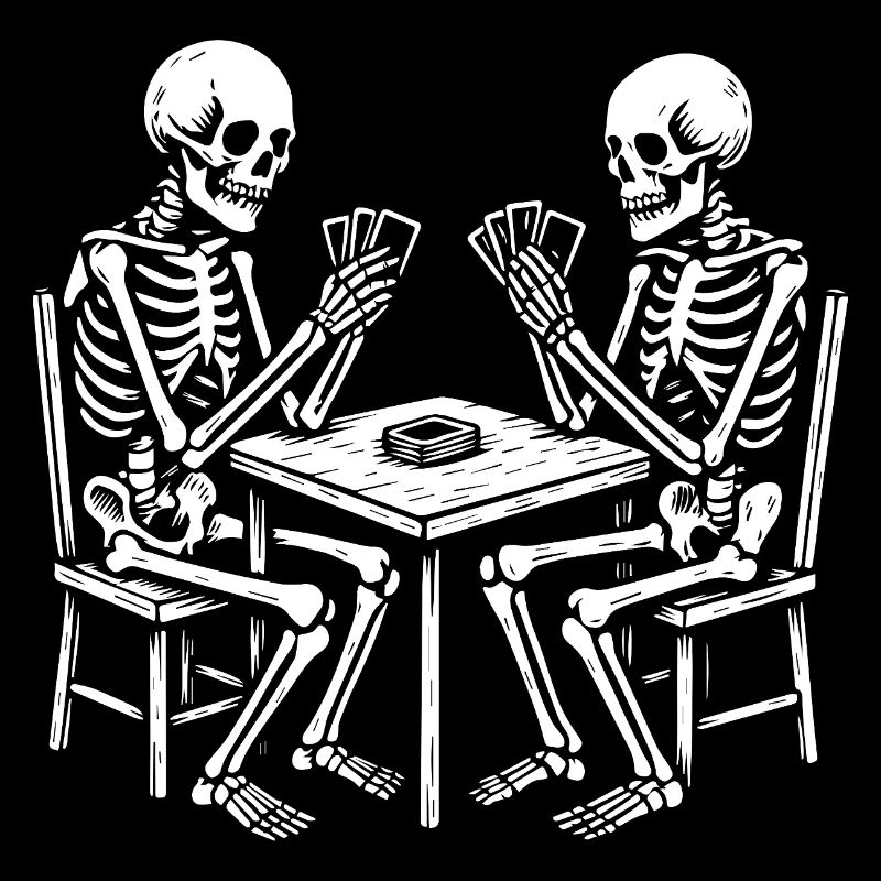 Skeleton Card Game Print Design
