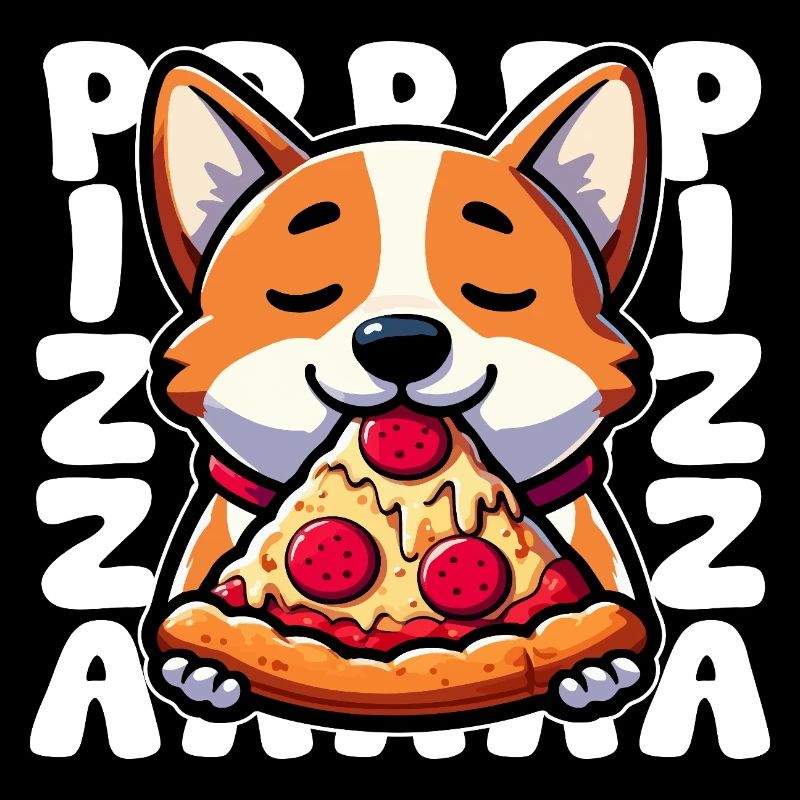 Corgi Pizza Genuss
