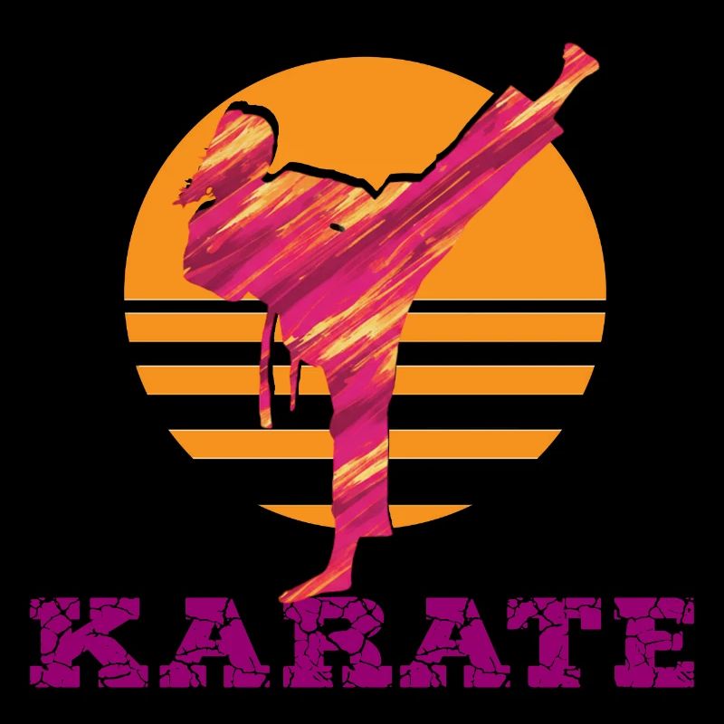 Karate Sonnenuntergang Silhouette