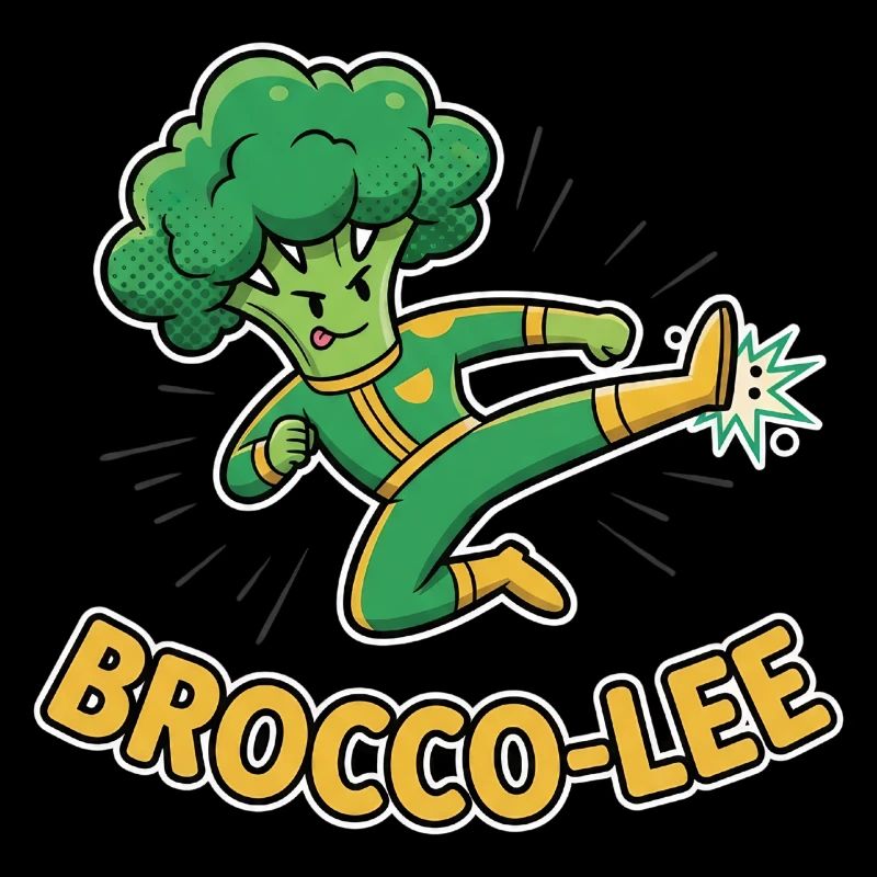 Brocco-Lee Punny Kicking Broccoli Ninja