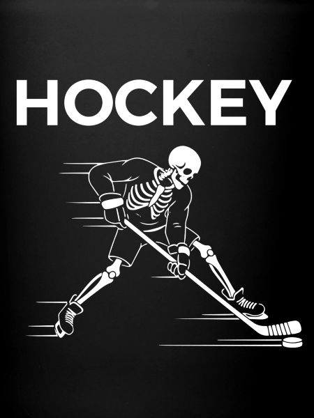 Skeleton plays Hockey 