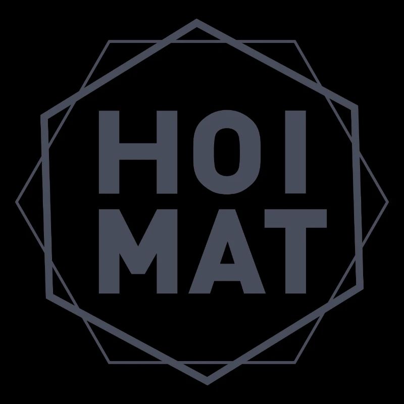 Geometrischer HOIMAT Hexagon-Text