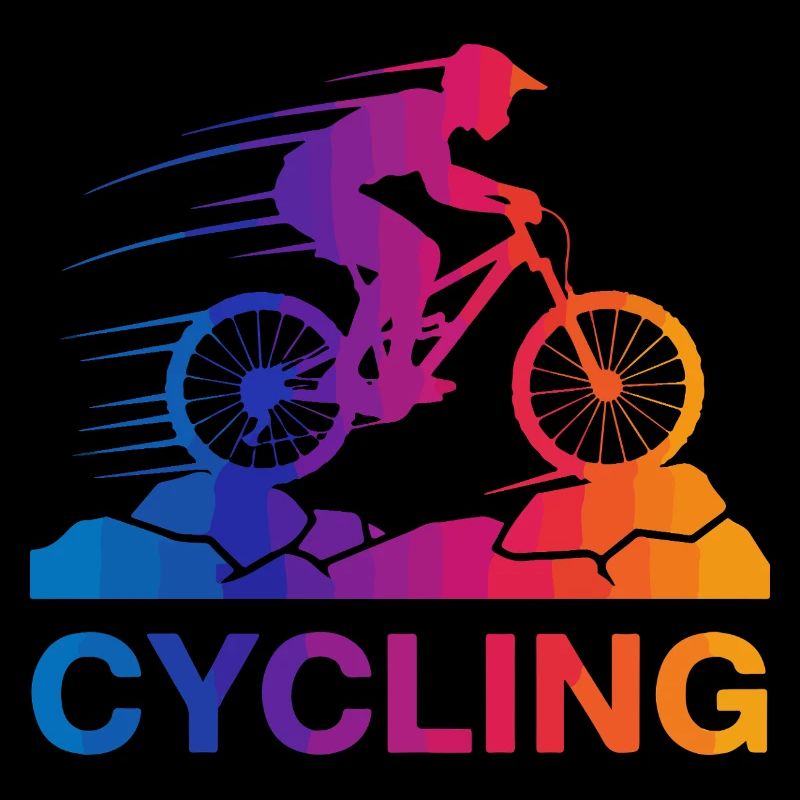 Saut de VTT arc-en-ciel
