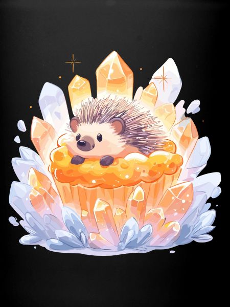 Crystal hedgehog in cupcake