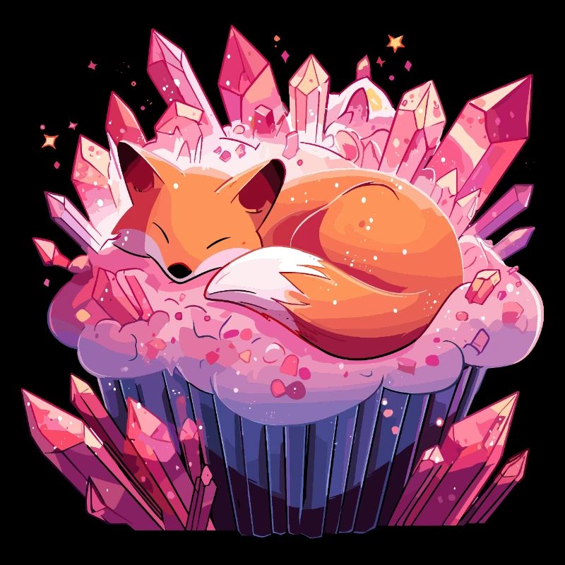 Petit Renard sur Cupcake en Cristal