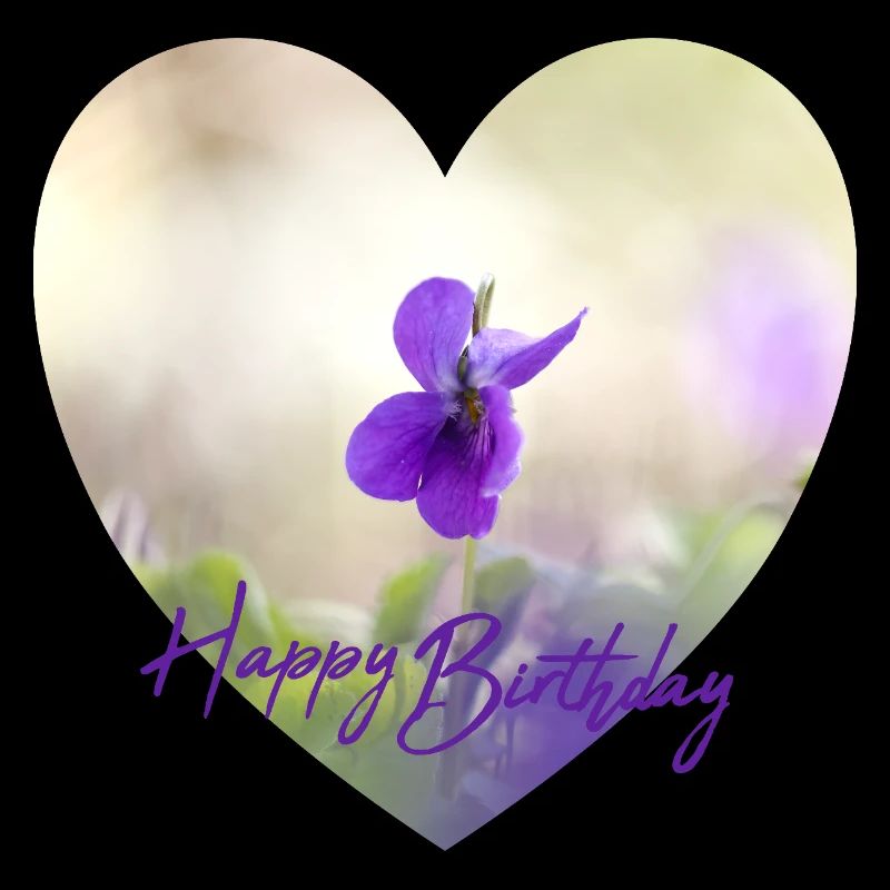 Fleur en cœur pour un design d’anniversaire Fleur violette violette