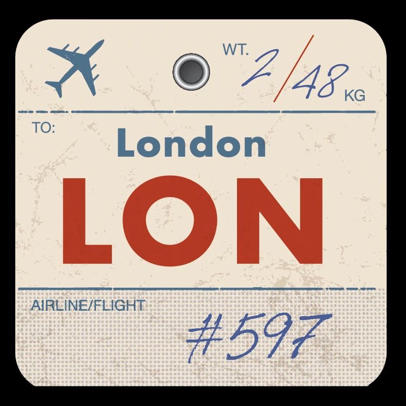 Tag de compagnie aérienne vintage LON de Londres