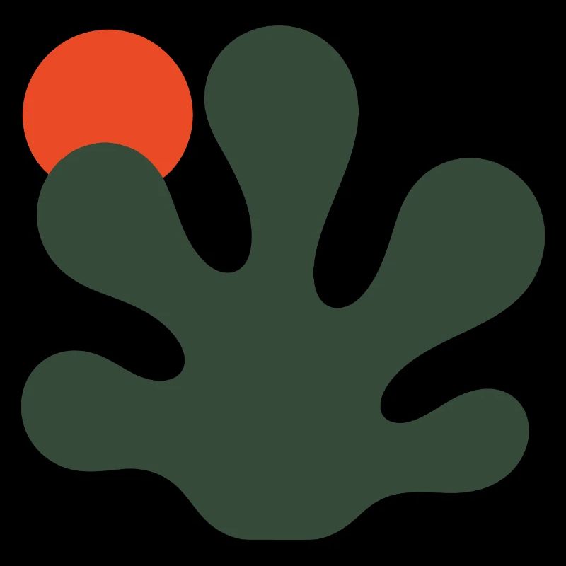 Abstract Green Splash with Orange Accent